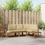 vidaXL 4 pc Ensemble de canapés d'extérieur Naturel et Beige