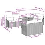 vidaXL Ensemble de canapé de jardin 9 Pièces Noir 100 x 55 x 73 cm