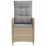 vidaXL Chaise de jardin inclinable Beige et Gris clair