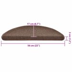 vidaXL Tapis d'escalier 20 Pièces marron café 56x17x3 cm