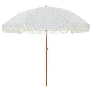vidaXL Parasol Gris et blanc Ø 205 x 209 cm Acier