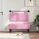 vidaXL Tête de lit suspendue Avec lumière LED Rose Tissu