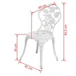 vidaXL Chaises de bistro lot de 2 Aluminium coulé Blanc
