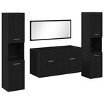 vidaXL Ensemble de meubles de salle de bain 4 Pièces Chêne noir