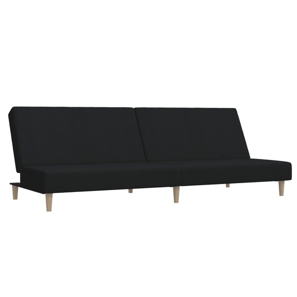 vidaXL Canapé-lit à 2 places noir tissu