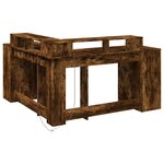 vidaXL Bureau et lumières LED chêne fumé 152x152x91cm bois ingénierie