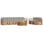 vidaXL Ensemble de canapés d'extérieur 7 Pièces Gris Naturel et Clair