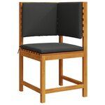 Ensemble de mobilier de jardin 5 pièces avec coussins en acacia