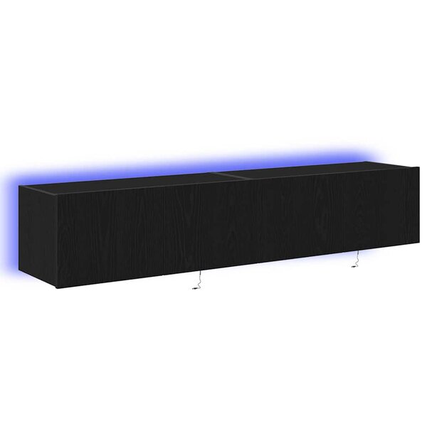 vidaXL Meuble TV mural Chêne noir 80 x 35 x 31 cm Bois d'ingénierie
