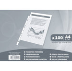 Sachet De 100 Pochettes Perforées Polypropylène Grainé 38 Microns - A4 - Cristal Translucide - X 10 - Exacompta