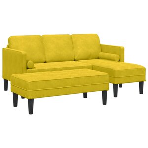 vidaXL Ensemble de Canapés avec coussin 2 Pièces Jaune Polyester