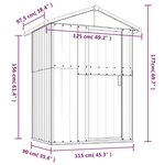 vidaXL Abri de jardin Gris 126x97 5x177 cm Acier galvanisé