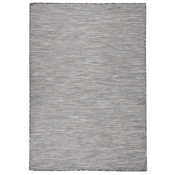 vidaXL Tapis à tissage plat d'extérieur 160x230 cm Marron et bleu