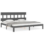 vidaXL Cadre de lit sans matelas gris 200x200 cm bois massif de pin