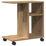 vidaXL Table d'appoint avec étagère chêne artisanal 50 x 30 x 55 cm