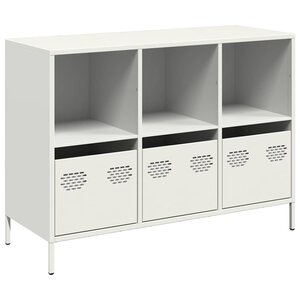 vidaXL Buffet blanc 101 5x39x73 5 cm acier laminé à froid