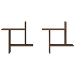 vidaXL Étagères murales 2Pièces chêne marron 50x12x50cm bois d'ingénierie