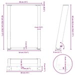 vidaXL Pieds de table basse en U 2 pièces Noir 38 x (42-43) cm Acier