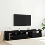 Meubles TV vidaXL 2 Pièces avec Lumières LED en Chêne Noir et Bois d'Ingénierie
