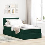 vidaXL Cadre de lit ottoman avec matelas vert foncé 80x200 cm velours
