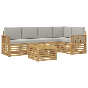 vidaXL Ensemble de canapés d'extérieur 6 pc Blanc et gris clair