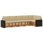 vidaXL Ensemble de canapés d'extérieur 6 pc Naturel et Beige Polyester