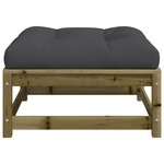 vidaXL Repose-pieds de jardin avec coussins lot de 2 bois pin imprégné
