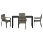 vidaXL Ensemble de salle à manger pour jardin 5 Pièces Gris Poly rotin
