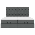 VidaXL Cadre de lit ottoman avec matelas gris foncé 200x200cm tissu