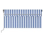 vidaXL Auvent rétractable automatique avec store 3 5x2 5 m Bleu blanc