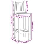 vidaXL Tabouret de bar 2 Pièces Naturel Bois de teck massif
