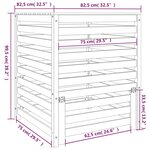 vidaXL Composteur Blanc 82 5x82 5x99 5 cm Bois massif de pin