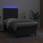 vidaXL Sommier à lattes de lit avec matelas et LED Noir 90x190 cm