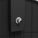 vidaXL Douche d'extérieur noir 100x100x241 5 cm poly rotin bois acacia