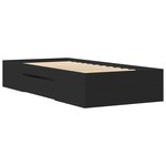 vidaXL Cadre de lit sans matelas noir 75x190 cm bois ingénierie