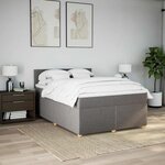 vidaXL Sommier à lattes de lit avec matelas Taupe 140x190 cm Tissu