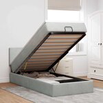 vidaXL Cadre de lit ottoman avec matelas gris clair 80x200 cm velours