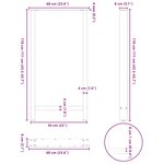 vidaXL Pieds de table de bar Noir 2 pièces 60 x (110-111) cm Acier