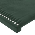 vidaXL Tête de lit à LED Vert foncé 103x16x118/128 cm Velours