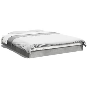 vidaXL Cadre de lit sans matelas gris béton 160x200 cm