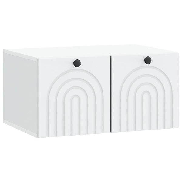 vidaXL Meuble TV mural Blanc 59 5 x 41 x 30 cm Bois d'ingénierie
