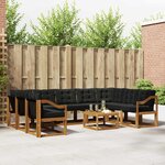 vidaXL Ensemble de canapés d'extérieur 10 pc Naturel et Noir