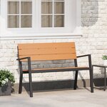 Banc de jardin vidaXL en acier et WPC marron et noir