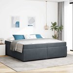 vidaXL Cadre de lit avec matelas Gris foncé 200 x 200 cm Velours