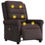 vidaXL Fauteuil de massage inclinable électrique Marron foncé Tissu