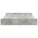 vidaXL Cadre de lit avec rangement avec tiroir Gris béton 135 x 190 cm