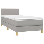 vidaXL Sommier à lattes de lit et matelas Gris clair 90x190 cm Tissu
