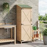 vidaXL Abri de jardin Naturel 59 5 x 56 x 176 5 cm Bois d'ingénierie