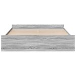 vidaXL Cadre de lit avec tiroirs sans matelas sonoma gris 180x200 cm