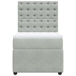 vidaXL Sommier à lattes de lit et matelas Gris clair 90x200 cm Velours